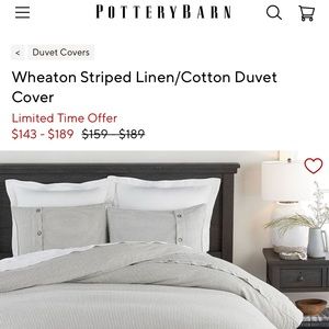 Pottery Barn King size duvet cover and pillow sham. Great condition!!